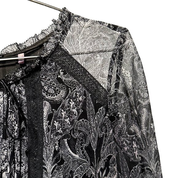 ELIE TAHARI Tie Front‎ Mini Tunic Dress, EUC, Size 4, 100% Silk, black, fringe - Picture 2 of 14